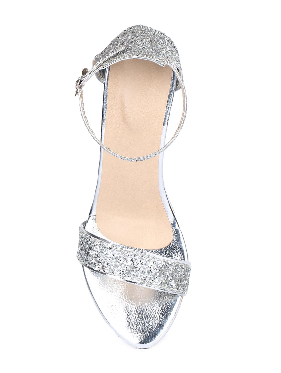 silver ankle strap sandals - 16893680 - Zoom Image - 4