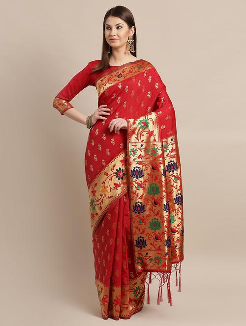 floral banarasi saree with blouse - 16893906 - Standard Image - 1