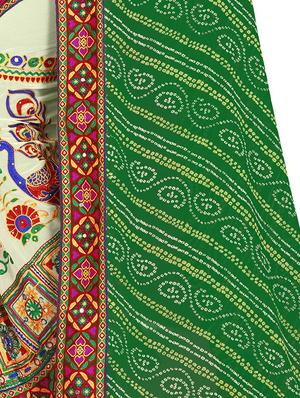 bandhani half and half saree with blouse - 16894004 - Standard Image - 3