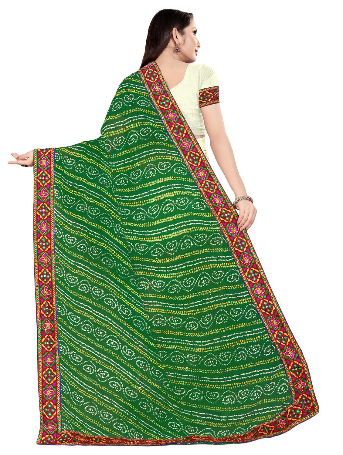 bandhani half and half saree with blouse - 16894004 - Zoom Image - 2