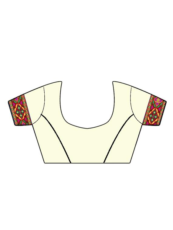 bandhani half and half saree with blouse - 16894004 - Zoom Image - 4
