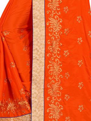 self design embroidered saree with blouse - 16894011 - Standard Image - 3