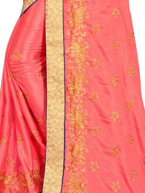 self design embroidered saree with blouse - 16894012 - Standard Image - 3