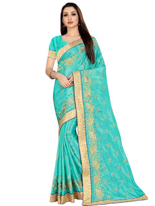 self design embroidered saree with blouse - 16894018 - Standard Image - 1