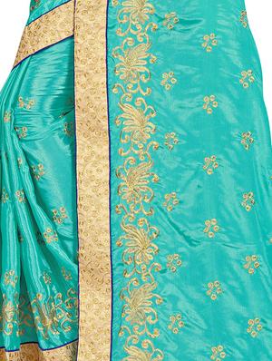 self design embroidered saree with blouse - 16894018 - Standard Image - 3