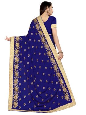 self design embroidered saree with blouse - 16894019 - Standard Image - 2