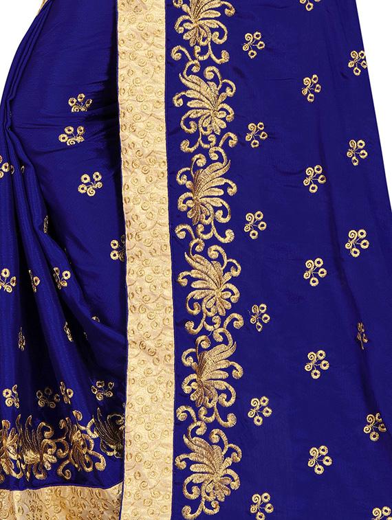 self design embroidered saree with blouse - 16894019 - Zoom Image - 3
