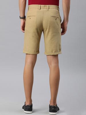brown solid bermuda shorts - 16894459 - Standard Image - 3