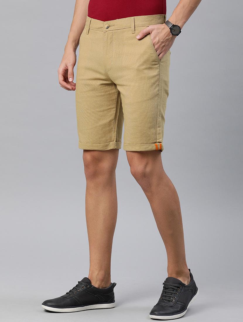 brown solid bermuda shorts - 16894459 - Zoom Image - 2