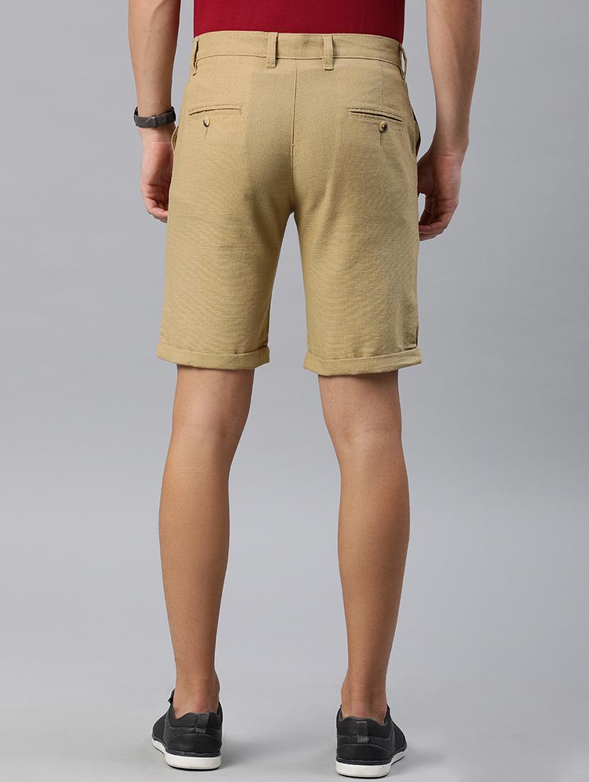 brown solid bermuda shorts - 16894459 - Zoom Image - 3