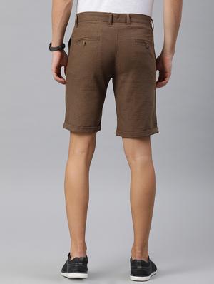 brown solid bermuda shorts - 16894460 - Standard Image - 3