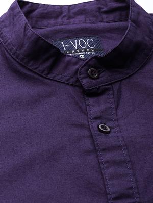 purple solid casual shirt - 16894467 - Standard Image - 5