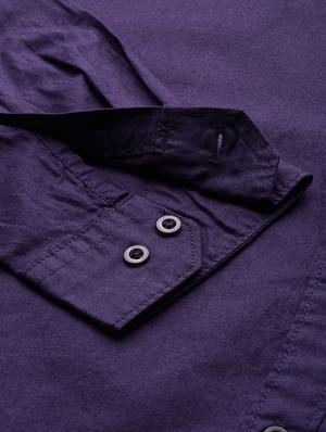 purple solid casual shirt - 16894467 - Standard Image - 6