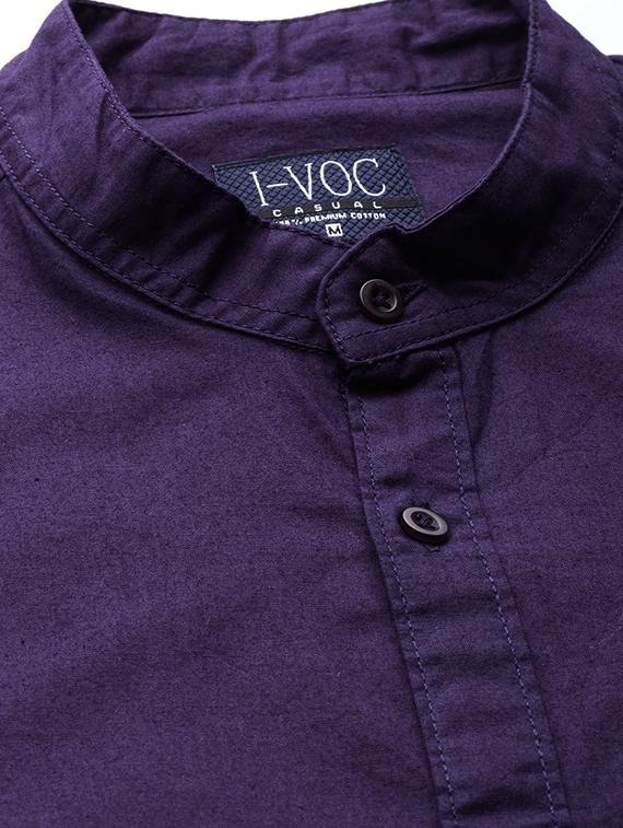 purple solid casual shirt - 16894467 - Zoom Image - 5