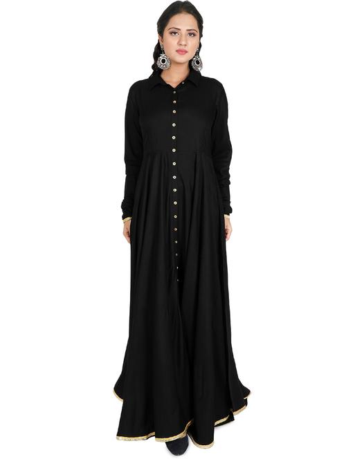 solid flared kurta - 16894536 - Standard Image - 1