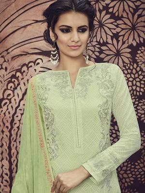 embroidered churidaar unstitched suit - 16894734 - Standard Image - 2
