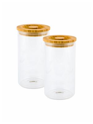 round glass jar set with bamboo lid (set of 4) - 16894877 - Standard Image - 2