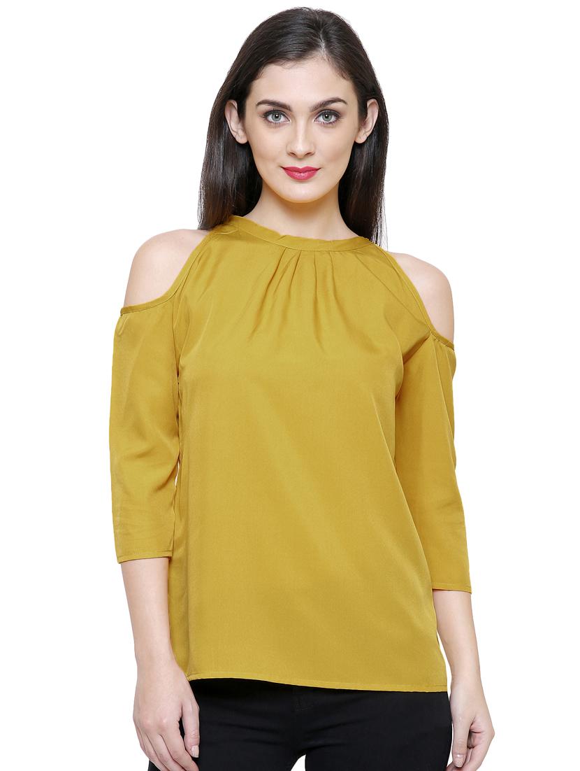 cold shoulder solid top - 16894989 - Zoom Image - 1