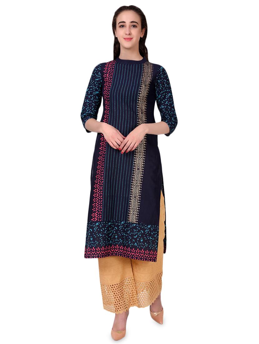 striped straight kurta - 16895190 - Zoom Image - 1