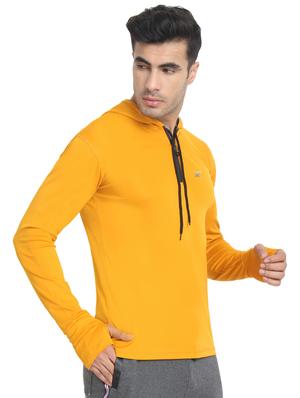 yellow solid thumb hole t-shirt - 16896297 - Standard Image - 2
