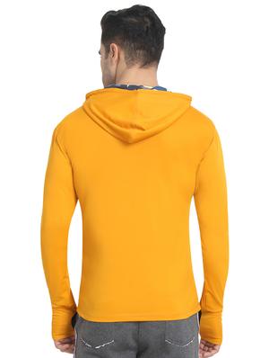 yellow solid thumb hole t-shirt - 16896297 - Standard Image - 3
