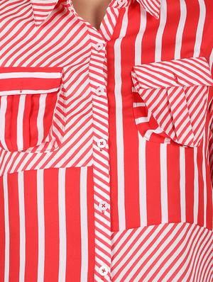 front pockets striped shirt - 16896349 - Standard Image - 4