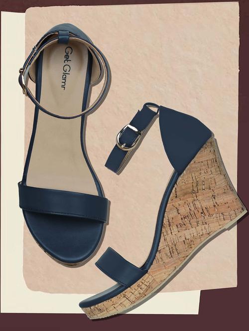 navy ankle strap wedges - 16896574 - Standard Image - 1