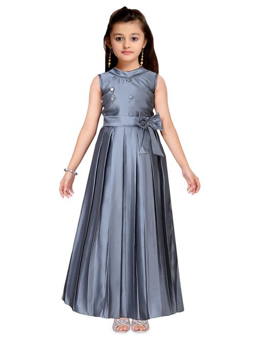grey satin party gown - 16896664 - Standard Image - 1