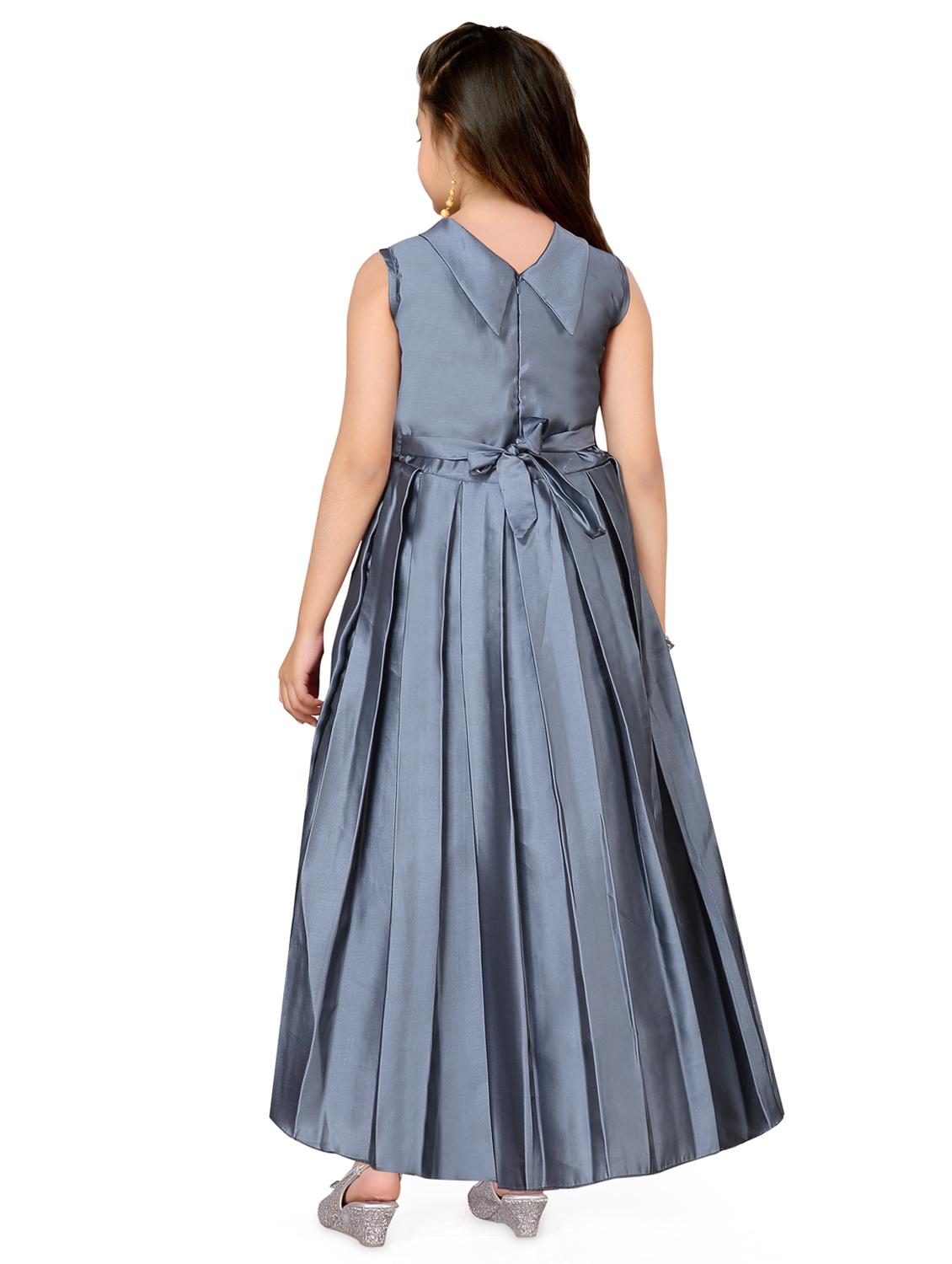 grey satin party gown - 16896664 - Zoom Image - 3