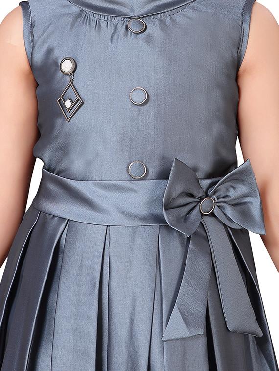 grey satin party gown - 16896664 - Zoom Image - 4