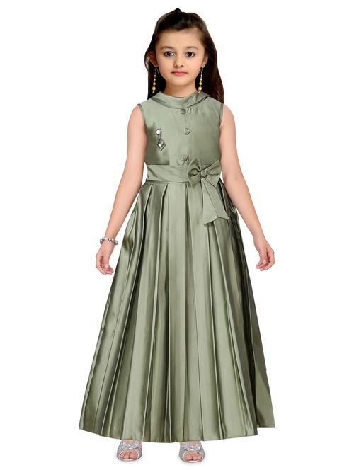 green satin party gown - 16896666 - Standard Image - 1