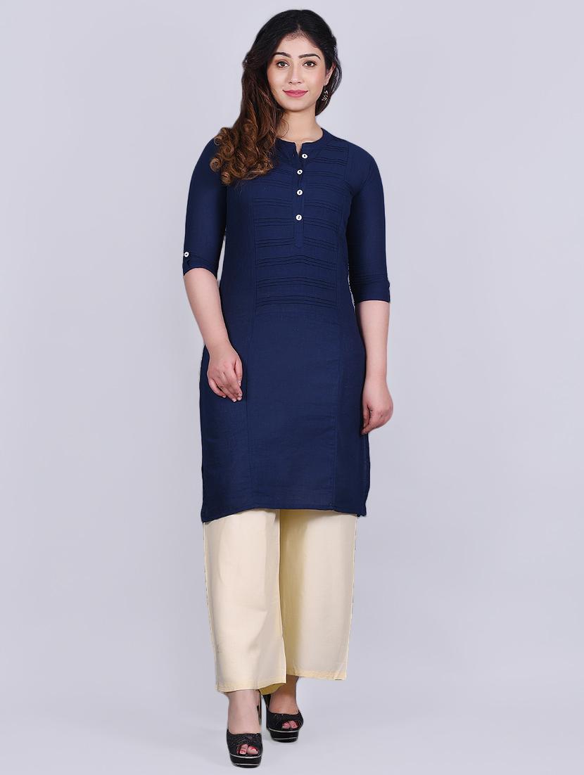 solid kurta palazzo set - 16896802 - Zoom Image - 1