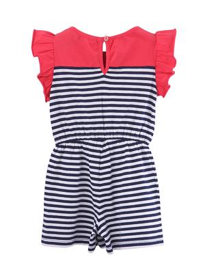 blue cotton 3/4th jumpsuit - 16897335 - Standard Image - 2