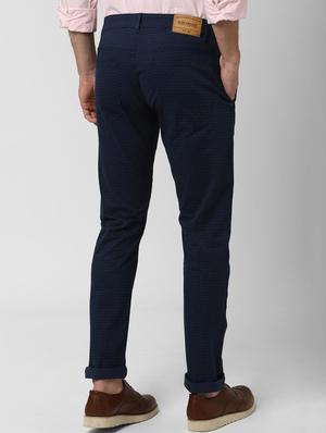 navy blue printed chinos - 16897605 - Standard Image - 3