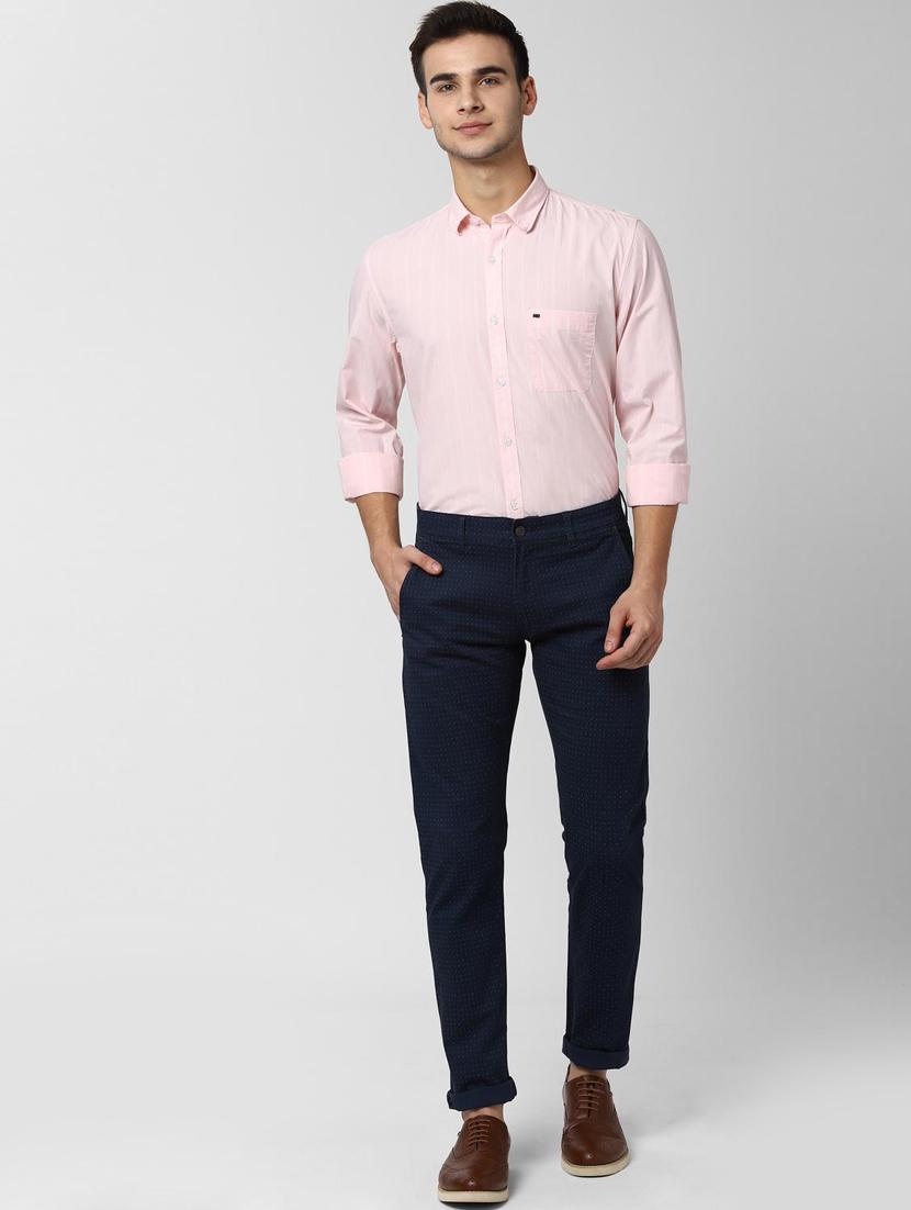 navy blue printed chinos - 16897605 - Zoom Image - 4