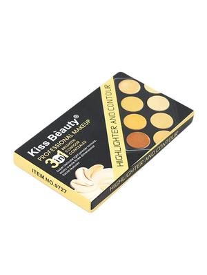 kiss beauty 3in1 brighten, contour, concealer palette 9727-2, 25g - 16897840 - Standard Image - 2