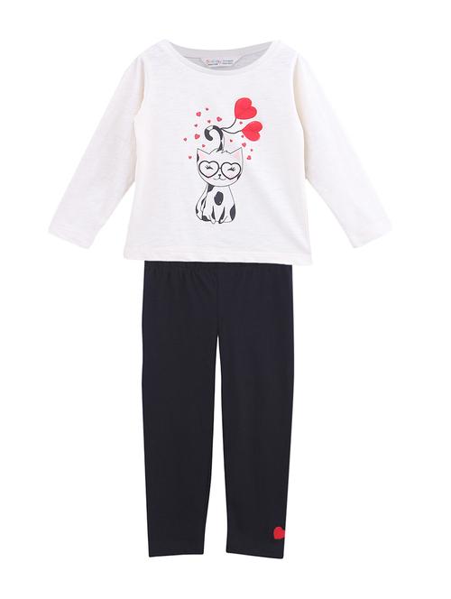 white cotton full length sets twin sets - 16897922 - Standard Image - 1