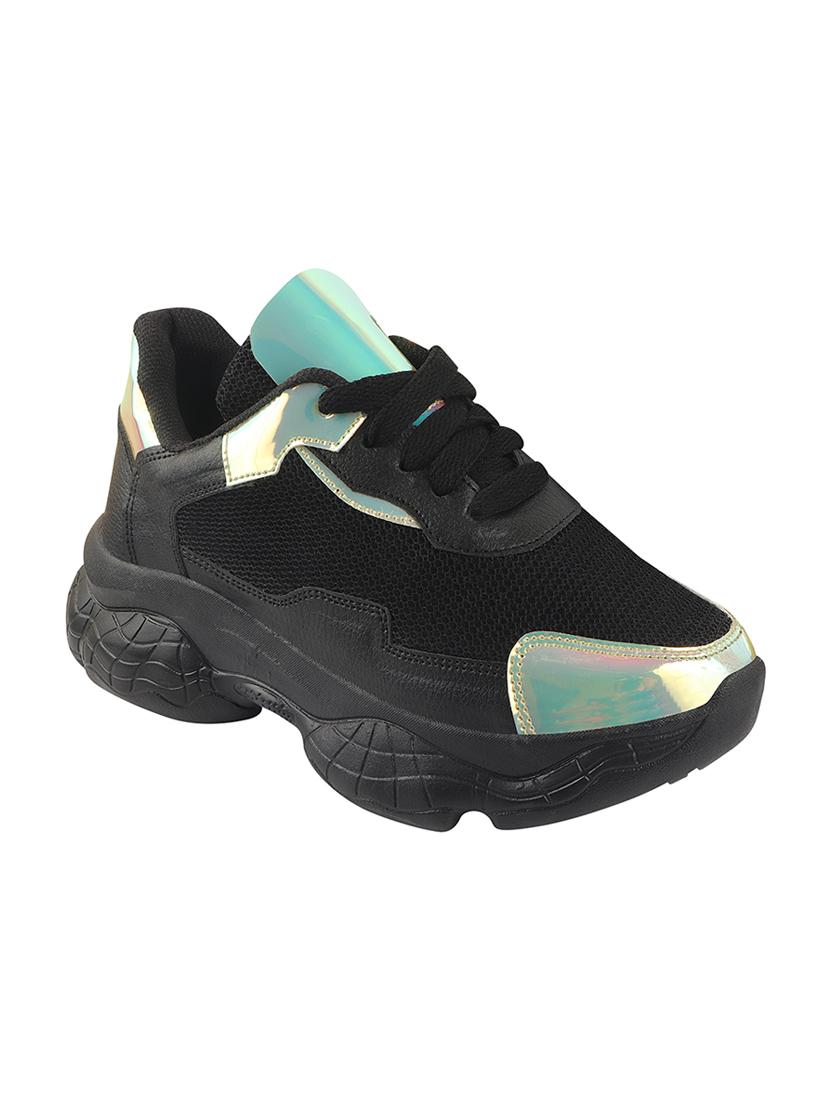 black lace-up sports shoes - 16900062 - Zoom Image - 1