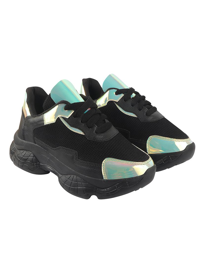 black lace-up sports shoes - 16900062 - Zoom Image - 2
