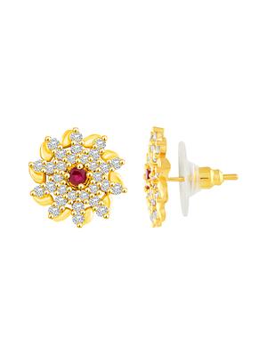 gold brass studs earring - 16900671 - Standard Image - 2