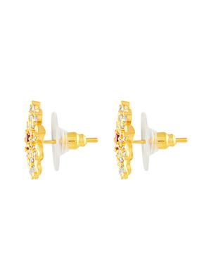gold brass studs earring - 16900671 - Standard Image - 3