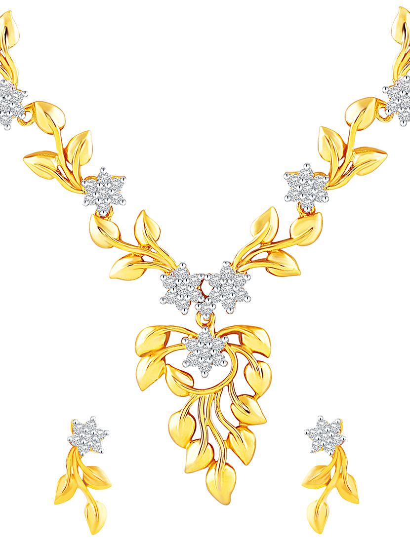 gold brass necklaces and earring - 16900920 - Zoom Image - 1