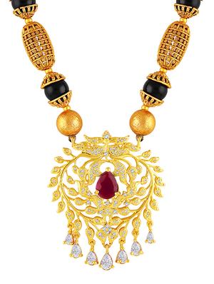 gold brass long necklace and earring - 16900928 - Standard Image - 2