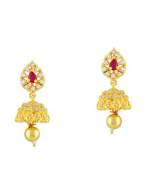 gold brass long necklace and earring - 16900928 - Standard Image - 3
