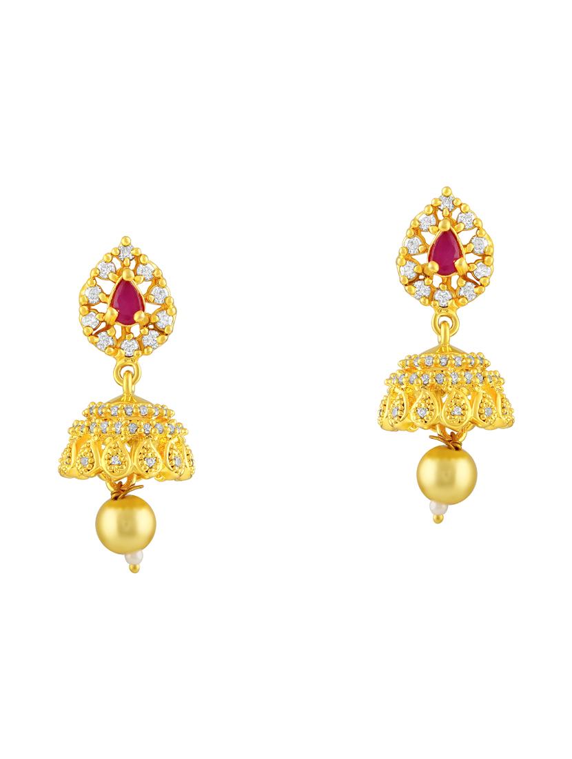 gold brass long necklace and earring - 16900928 - Zoom Image - 3