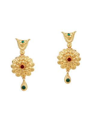 gold brass choker necklace and earring - 16900944 - Standard Image - 3