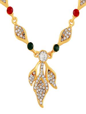 gold brass necklace and earring - 16900946 - Standard Image - 2