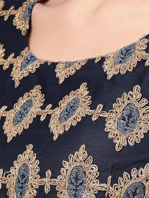 embroidered net a-line gown - 16901165 - Standard Image - 4
