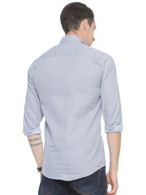 blue printed casual shirt - 16901602 - Standard Image - 3