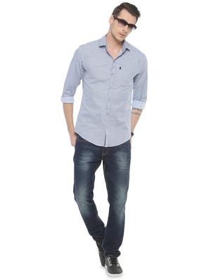 blue printed casual shirt - 16901602 - Standard Image - 4